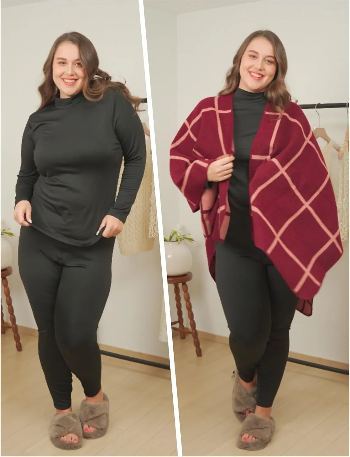 FOREYOND Women’s Plus Size Tops Long Sleeve Lightweight Pullover Mock Turtleneck Tunics Tops