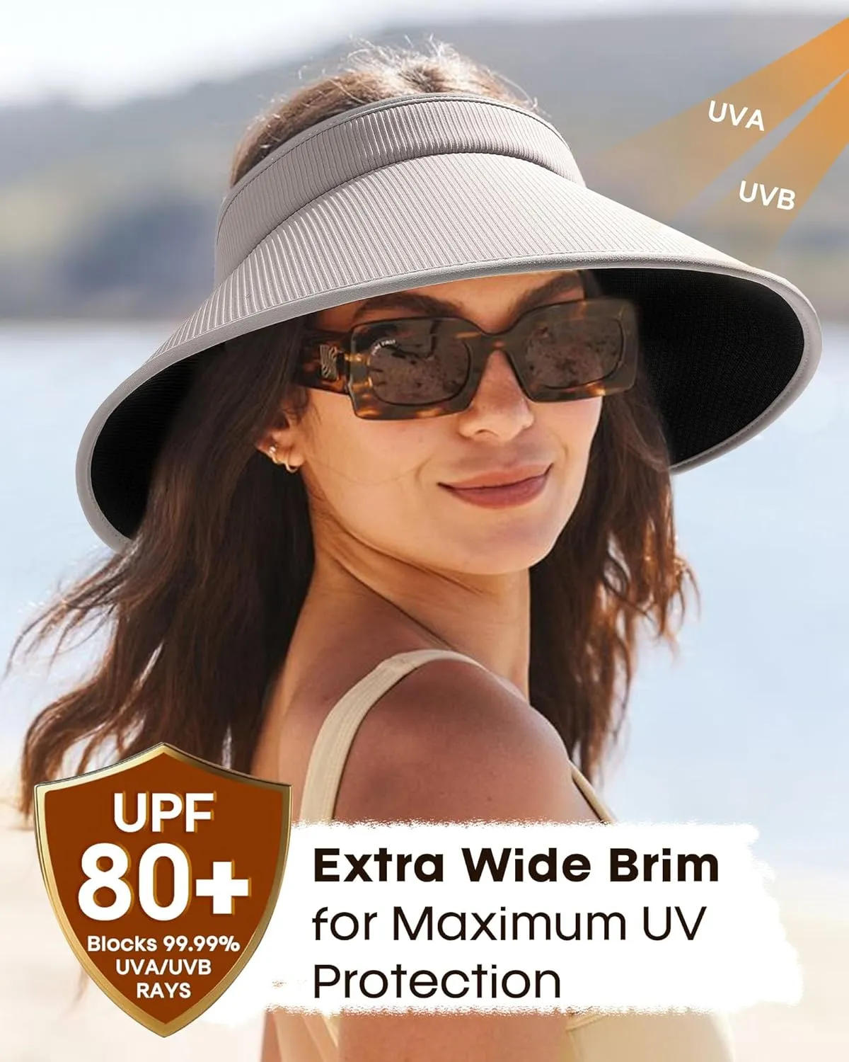 FURTALK Sun Hats for Women Sun Visor Hat UV Protection Wide Brim Summer Beach Hats