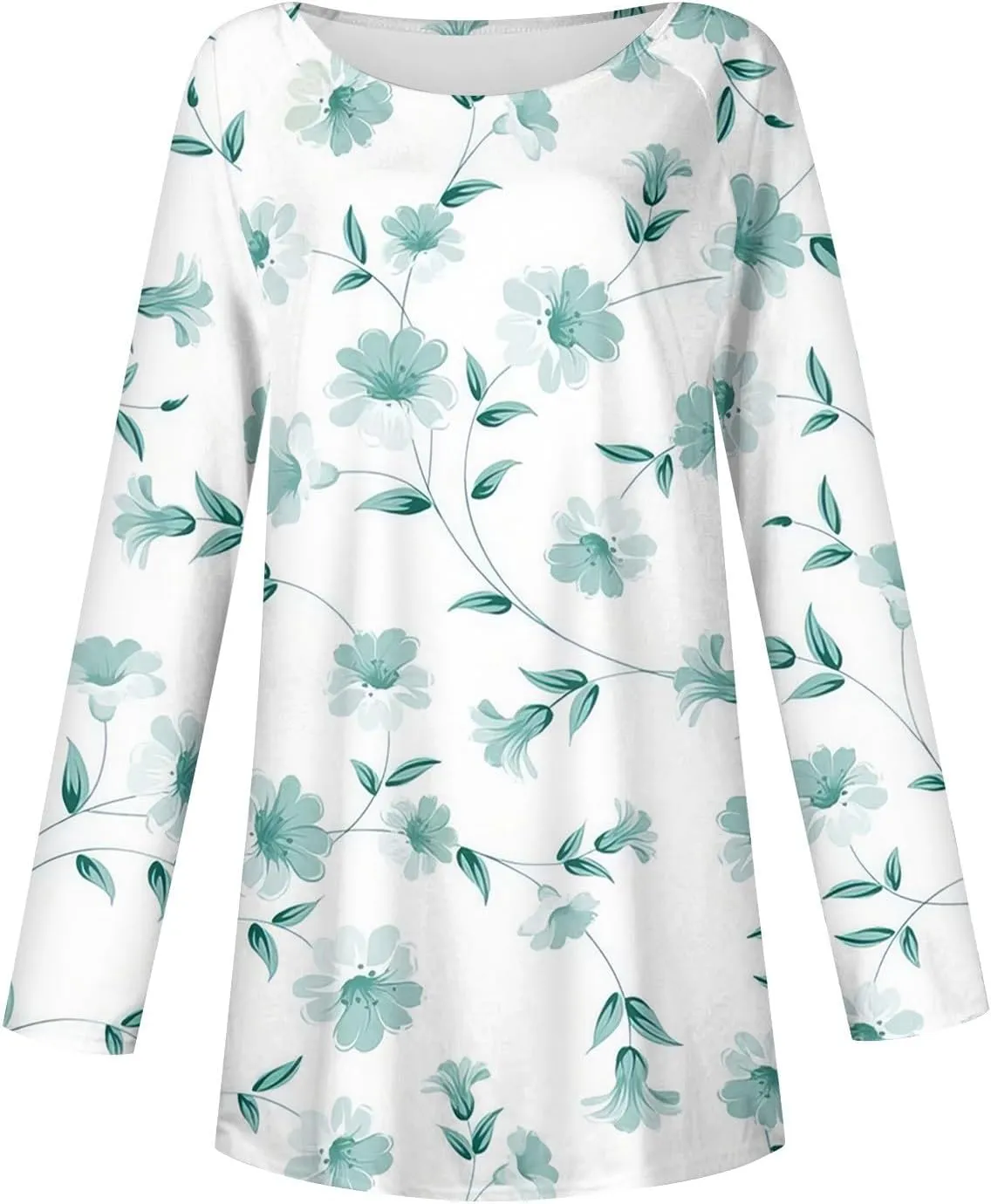 Going Out Tops For Women, Womens Loose Fit Long Sleeve Blouse Trendy Crewneck Tunics Or Tops To Wear With Leggings