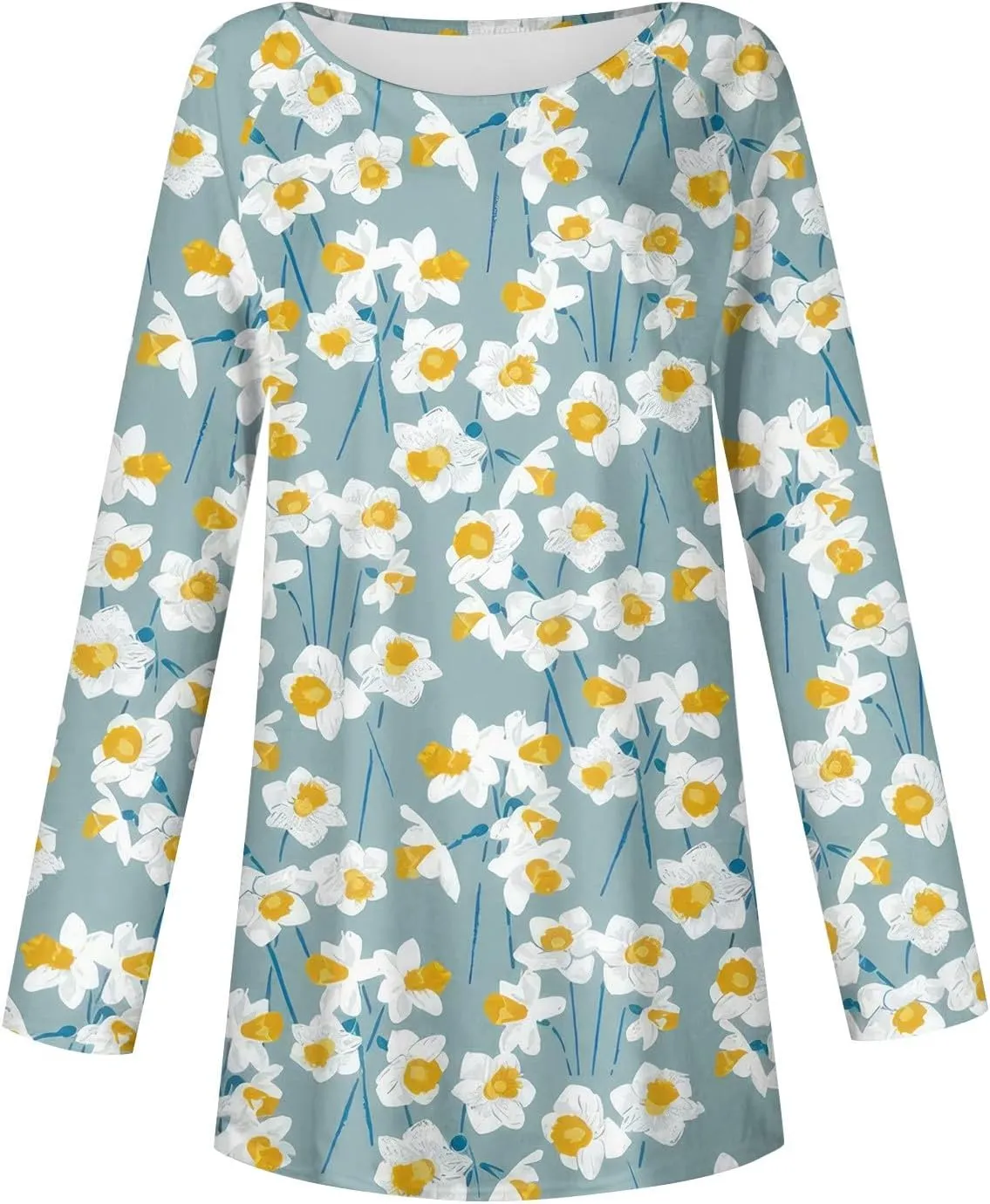 Going Out Tops For Women, Womens Loose Fit Long Sleeve Blouse Trendy Crewneck Tunics Or Tops To Wear With Leggings