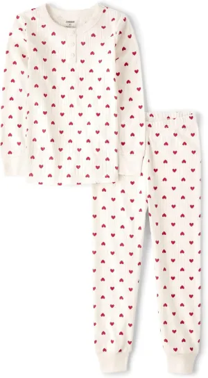 Gymboree Baby Girls' Gymmie Long Sleeve and Pant Cotton 2-Piece Pajama Sets, Big Kid, Toddler