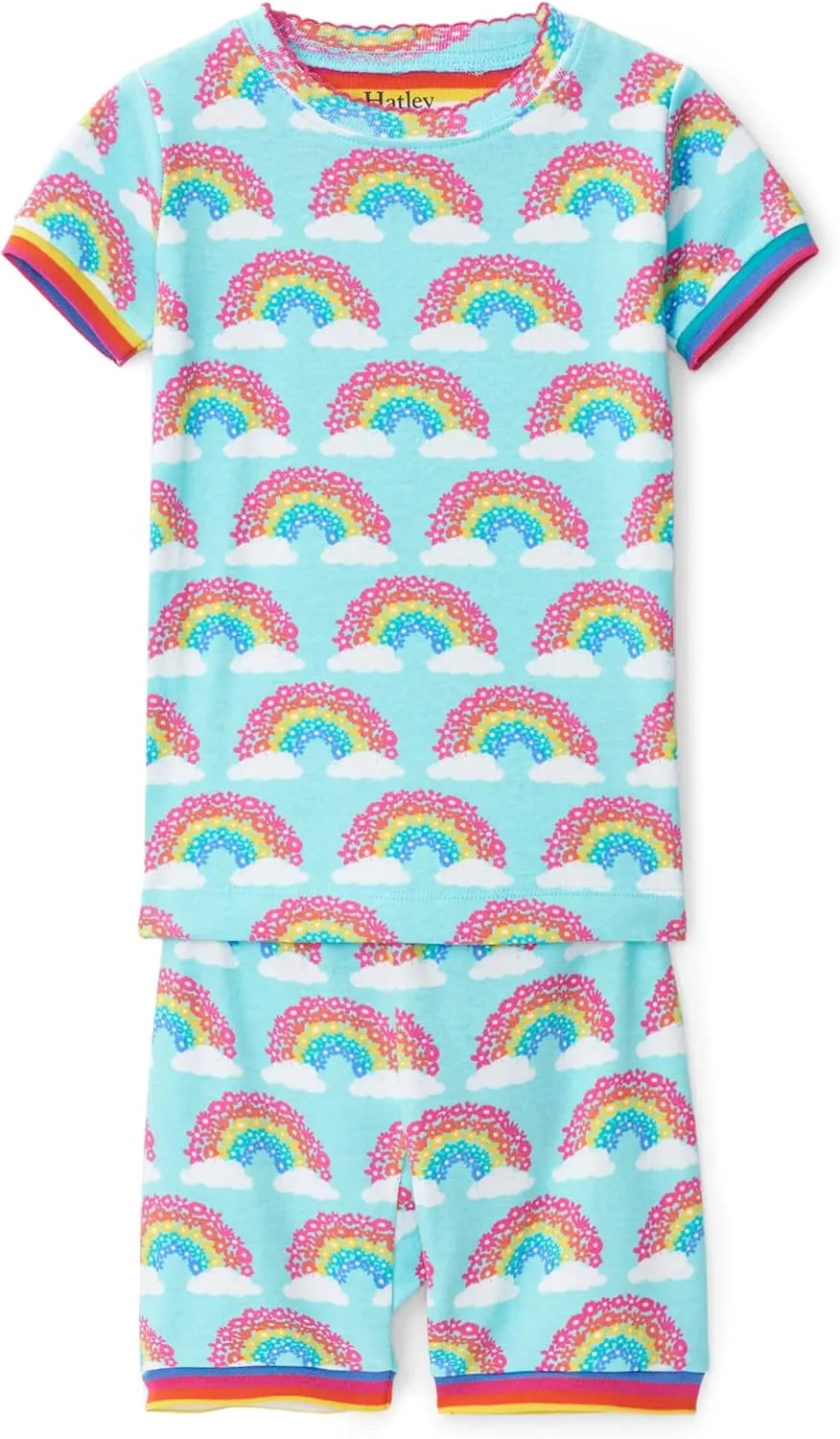 Hatley girls Organic Cotton Short Sleeve Printed Pajama Sets