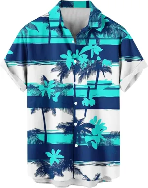 Hawaiian Cardigan Beach Tee Shirts for Mens Winter Fall Short Sleeve High Neck Loose Fit Tee Shirt Tops Mens 2025