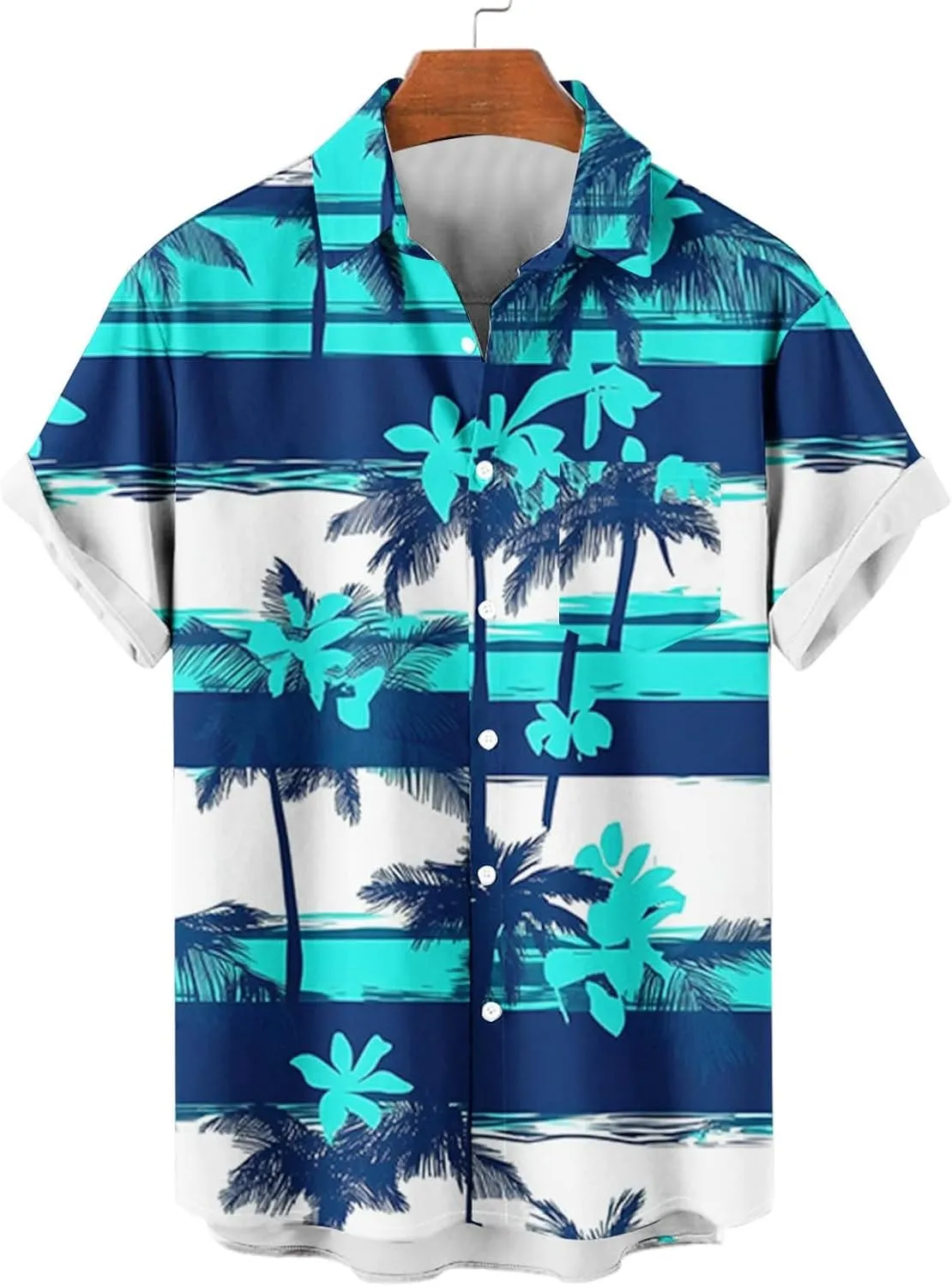Hawaiian Cardigan Beach Tee Shirts for Mens Winter Fall Short Sleeve High Neck Loose Fit Tee Shirt Tops Mens 2025