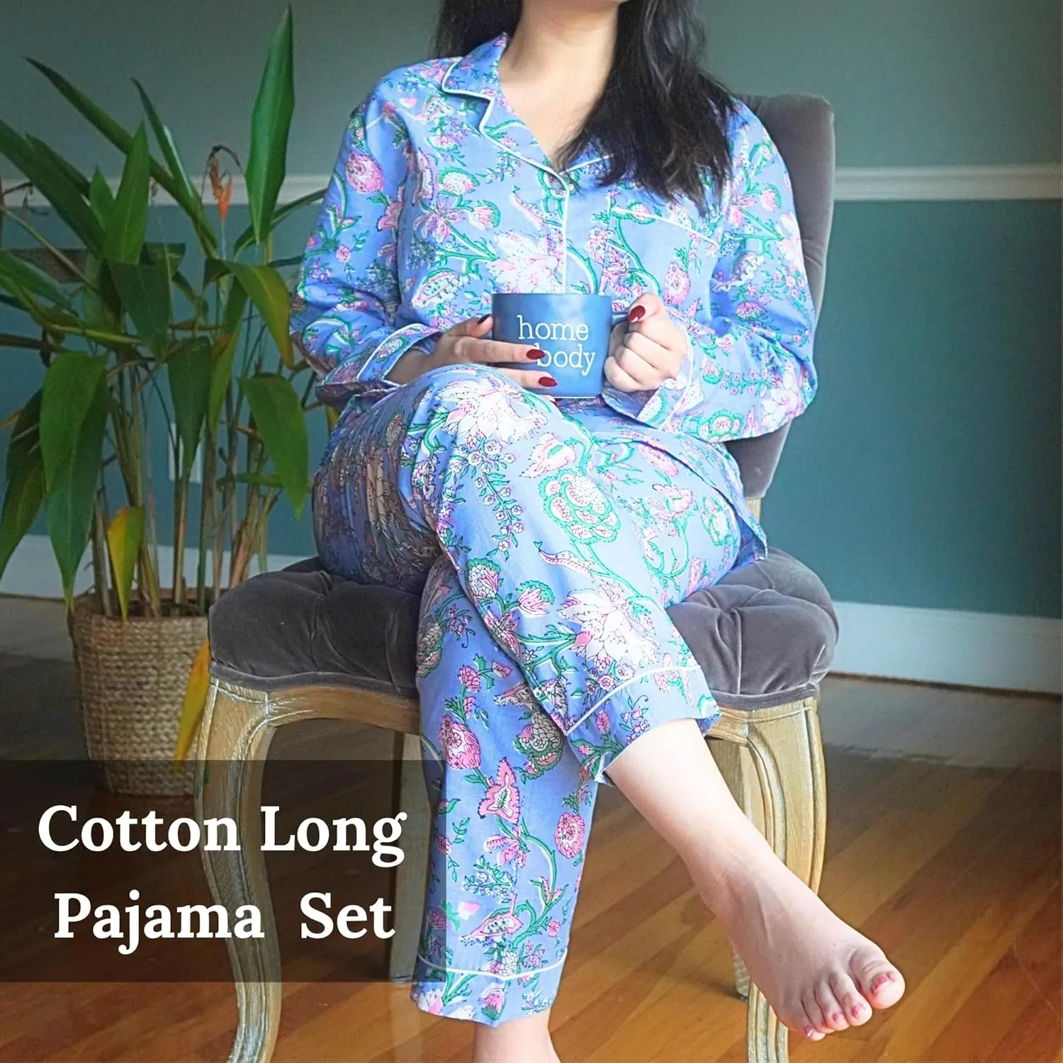 Huar Cotton Pajamas for Women Set - Luxurious Womens Pajama Sets - Comfortable PJ Sets, Breathable and Light Cotton Pjs