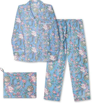Huar Cotton Pajamas for Women Set - Luxurious Womens Pajama Sets - Comfortable PJ Sets, Breathable and Light Cotton Pjs
