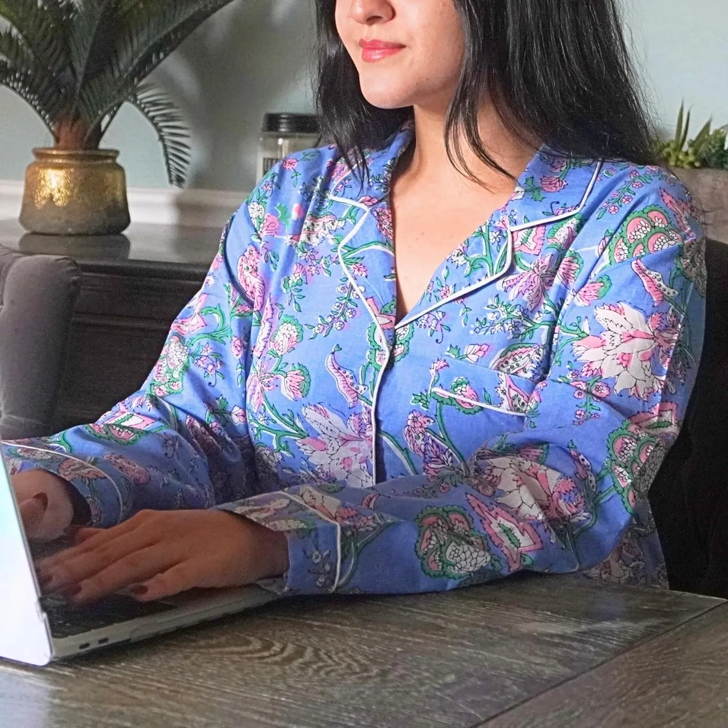 Huar Cotton Pajamas for Women Set - Luxurious Womens Pajama Sets - Comfortable PJ Sets, Breathable and Light Cotton Pjs