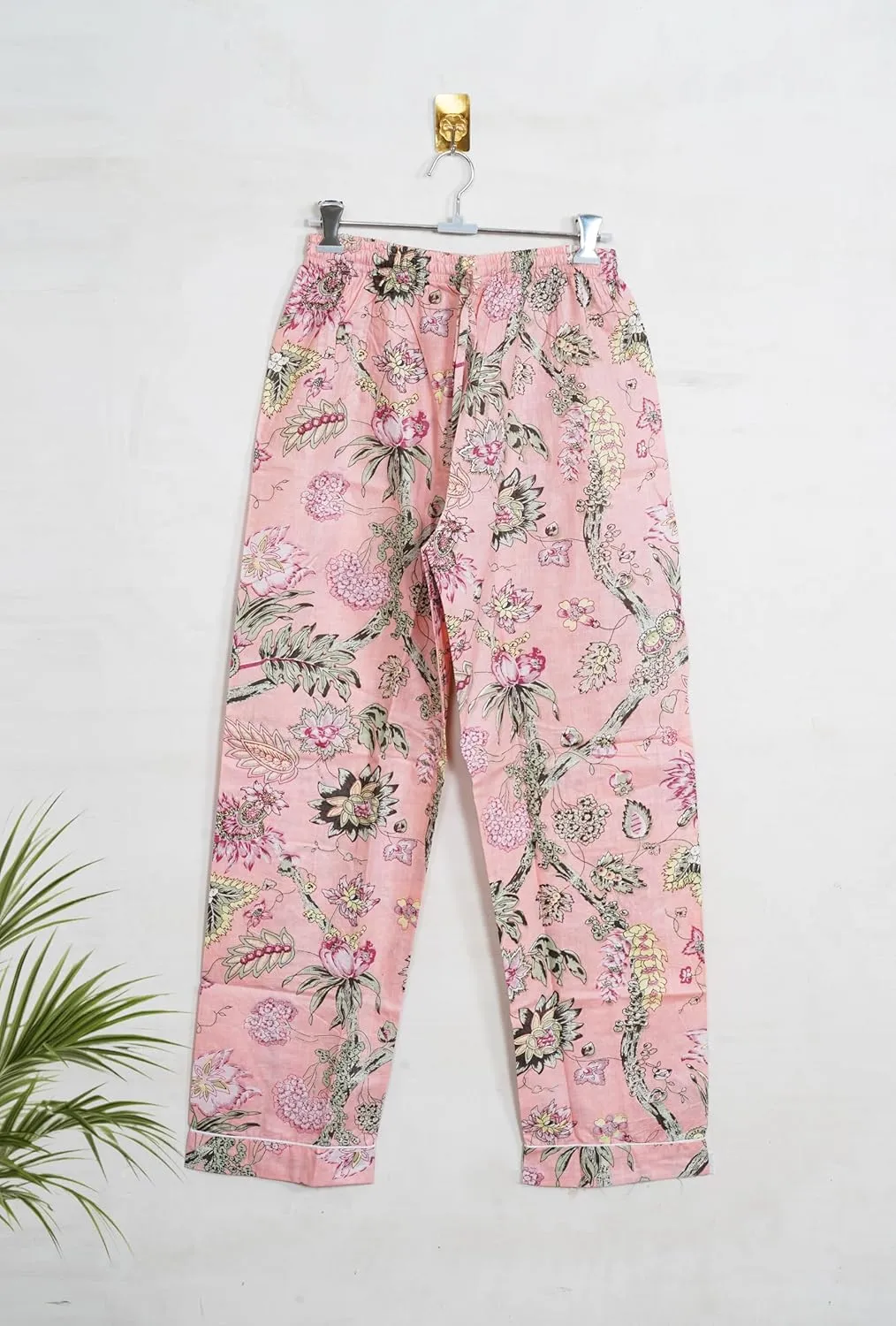 INDACORIFY Floral Print Cotton Sleepwear Set, Printed Bridal Pajamas, Floral Pajama Set, Organic Cotton PJ Set, Loungewear