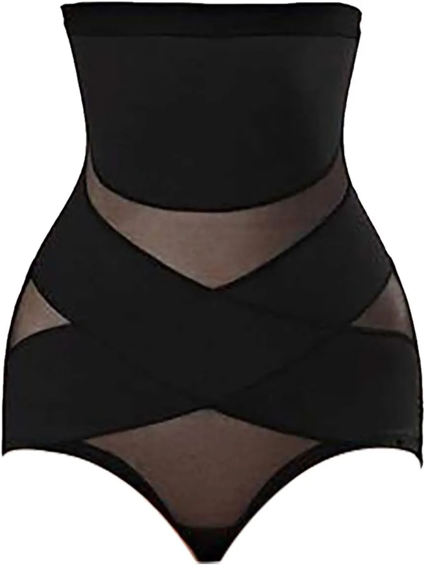 iQKA Women Cross Compression Abs Shaping Pants Cross Cover Shapewear High Waist Tummy Control Body Shaper
