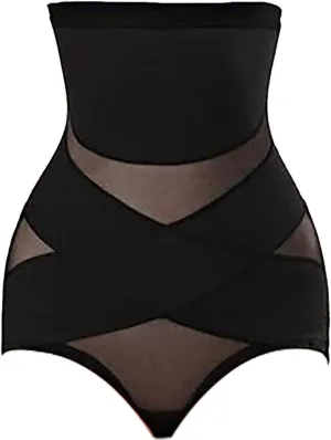 iQKA Women Cross Compression Abs Shaping Pants Cross Cover Shapewear High Waist Tummy Control Body Shaper