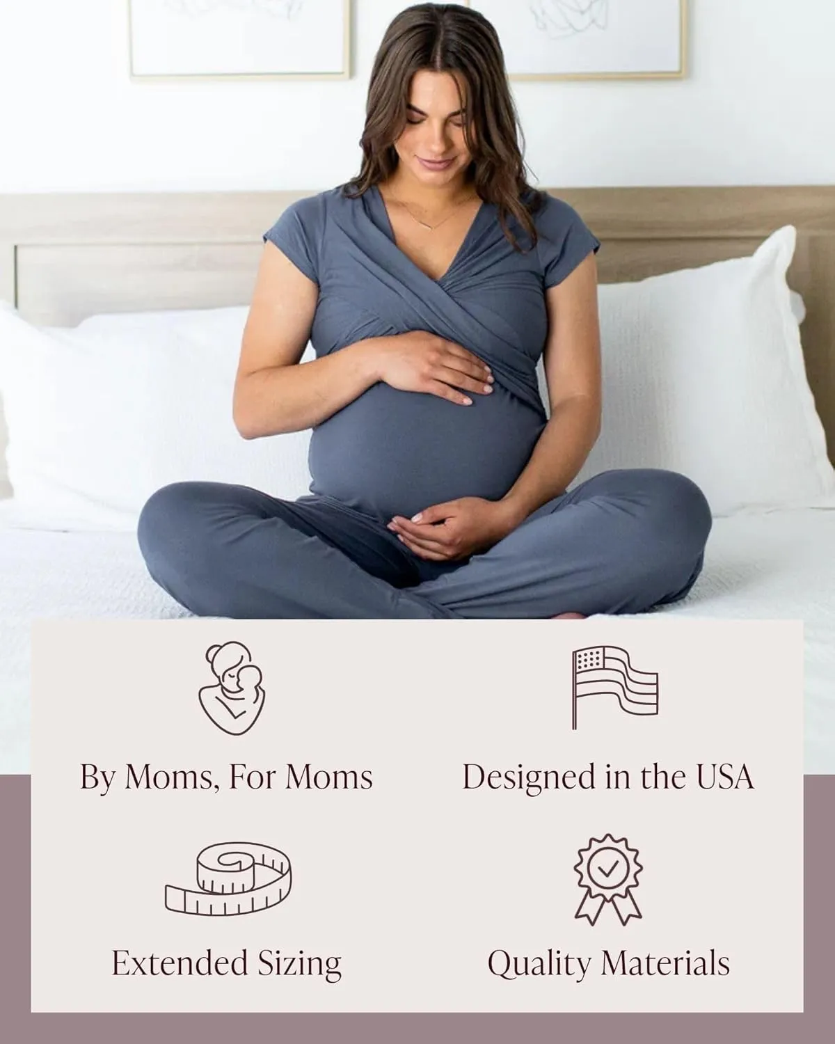 Kindred Bravely Davy Maternity, Nursing & Postpartum Pajamas | Premium Pajama Sets for Women