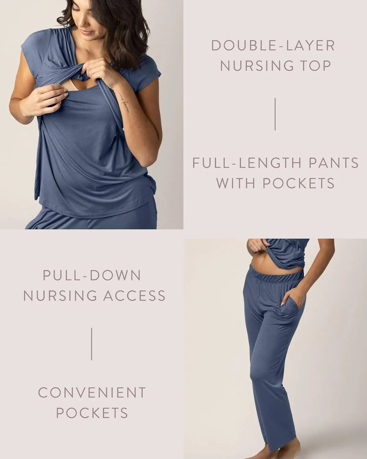 Kindred Bravely Davy Maternity, Nursing & Postpartum Pajamas | Premium Pajama Sets for Women