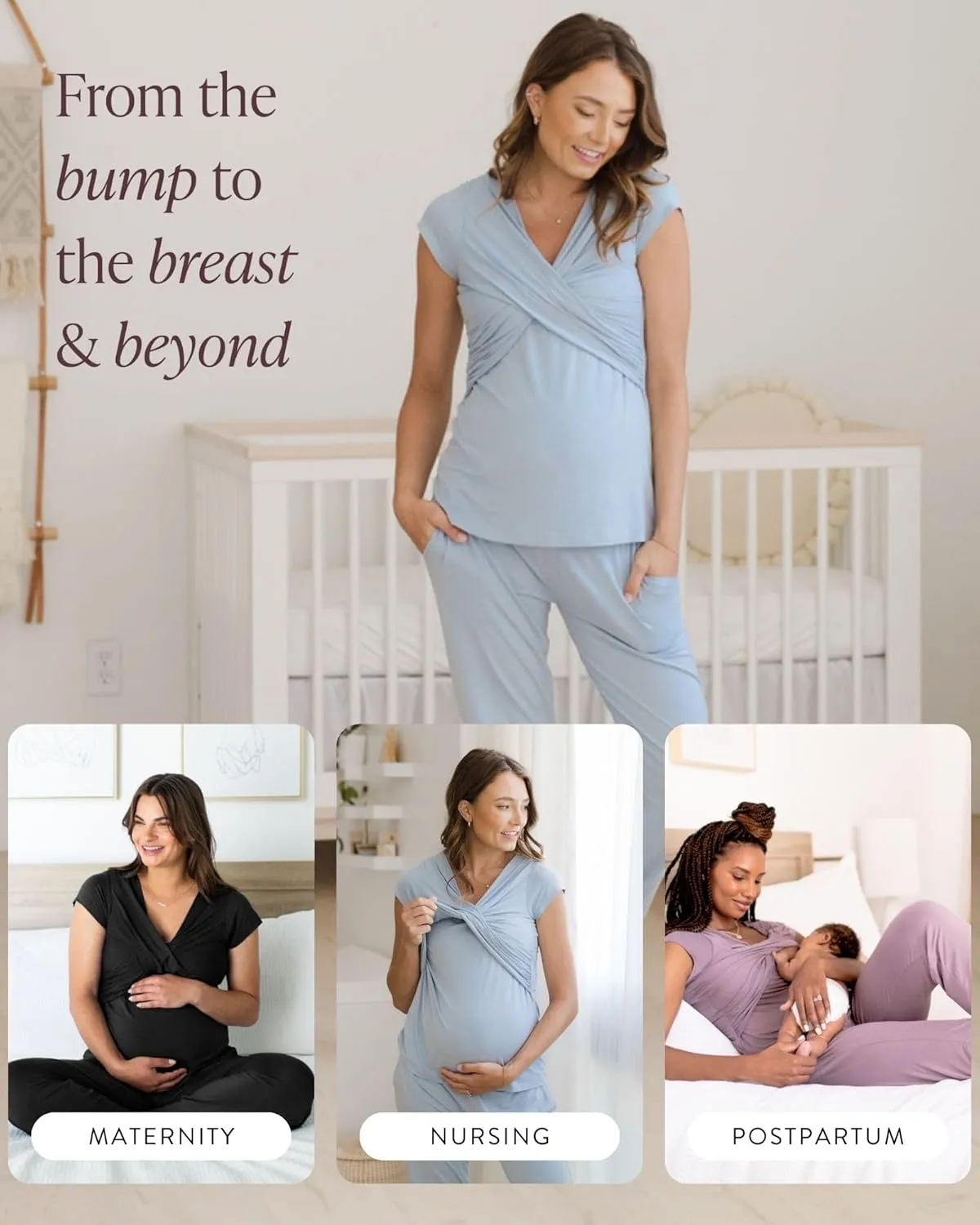 Kindred Bravely Davy Maternity, Nursing & Postpartum Pajamas | Premium Pajama Sets for Women
