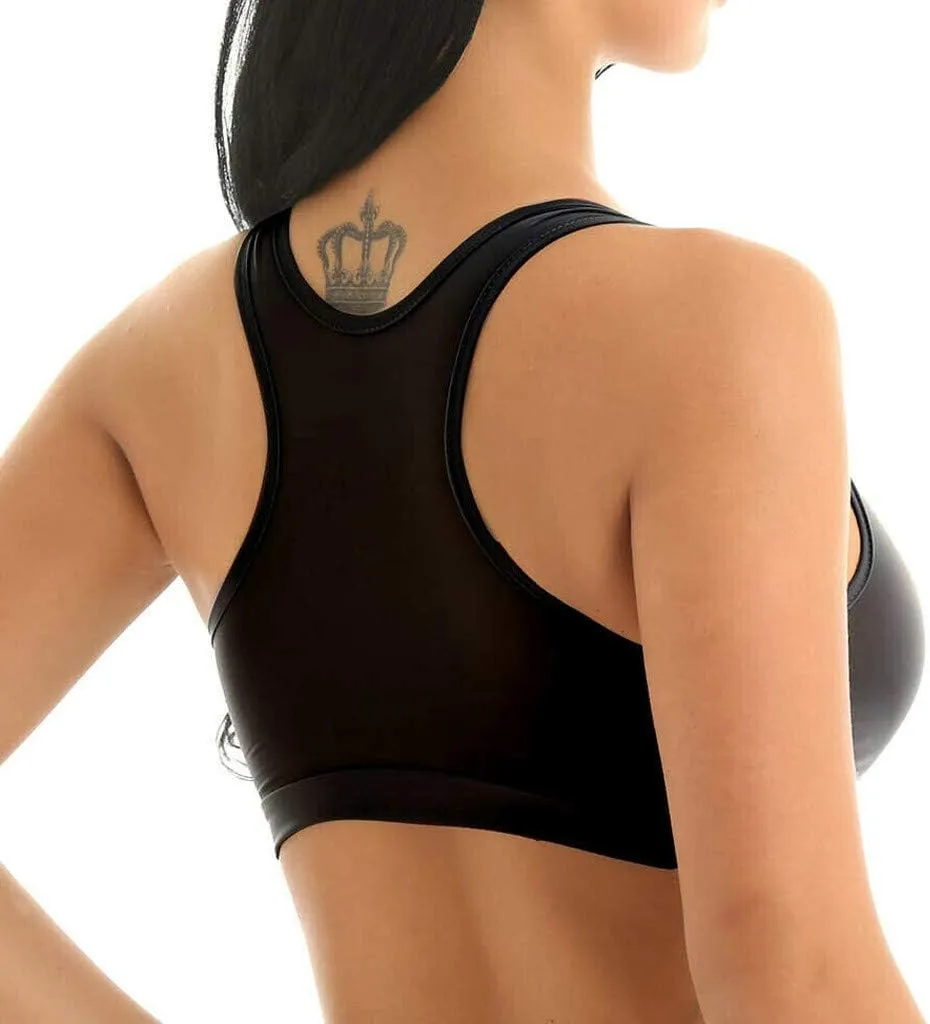Lace Top Bra Stretch Underwear Women Crop Mesh See Through Workout