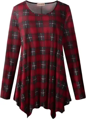 LARACE Womens Long Sleeve Flattering Comfy Tunic Loose Fit Flowy Top