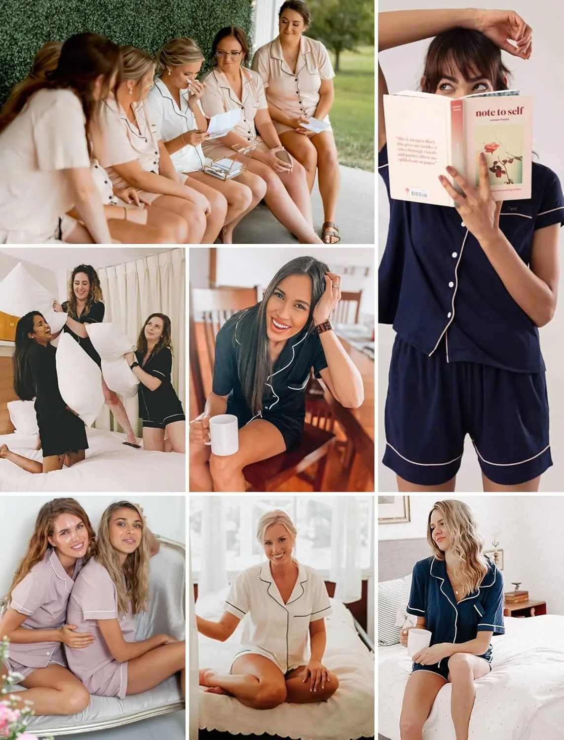 Leikar Womens Button Down Pajama Sets Bride Pajamas Sets Sleepwear Shorts Lounge Set