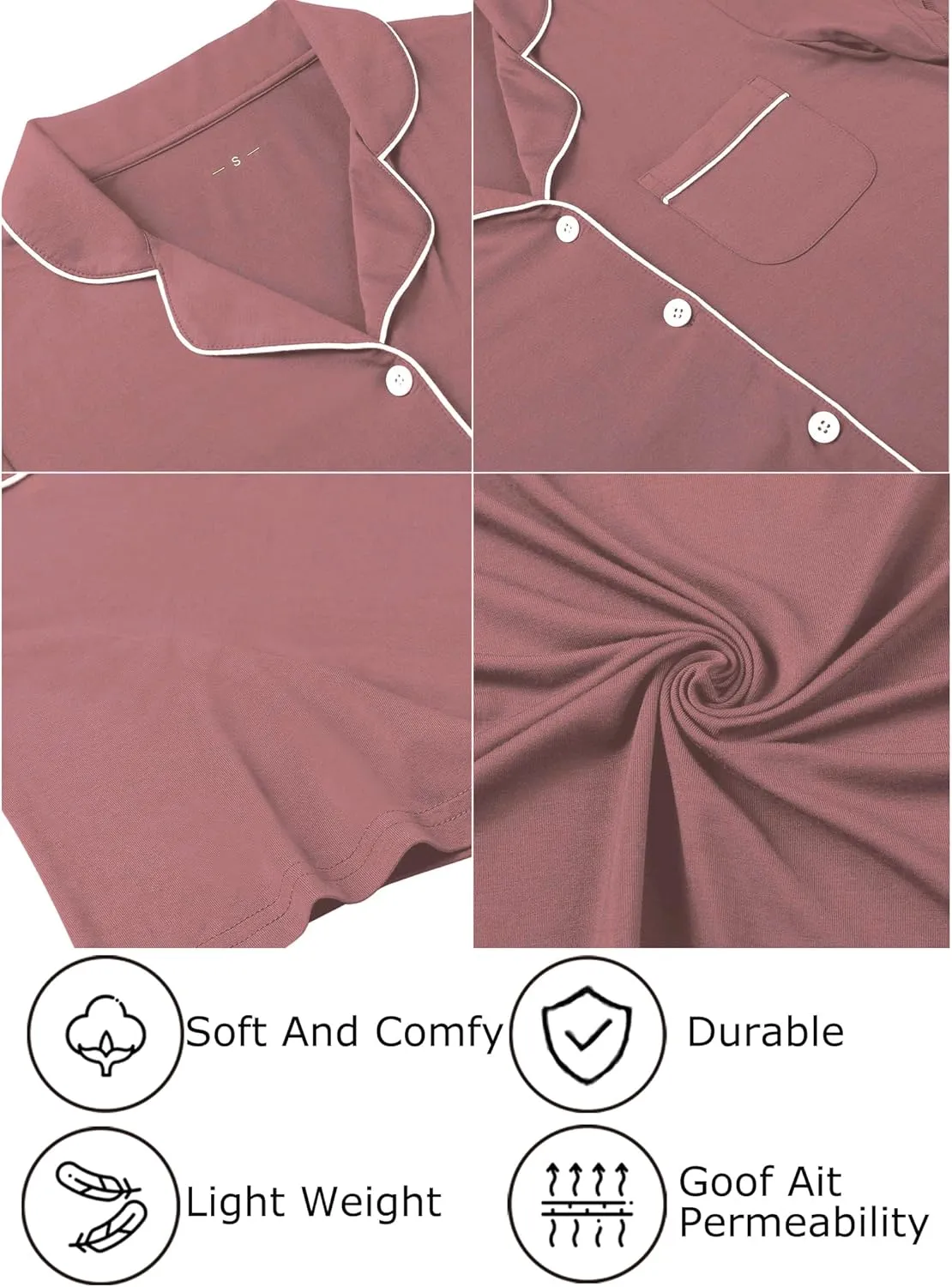 Leikar Womens Button Down Pajama Sets Bride Pajamas Sets Sleepwear Shorts Lounge Set