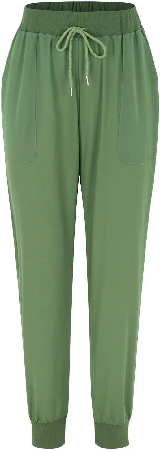 Linen Pants For Women 2025 Petite Summer Drawstring Elastic High Waist Comfy 2025 Lounge Vacation Tapered Trousers