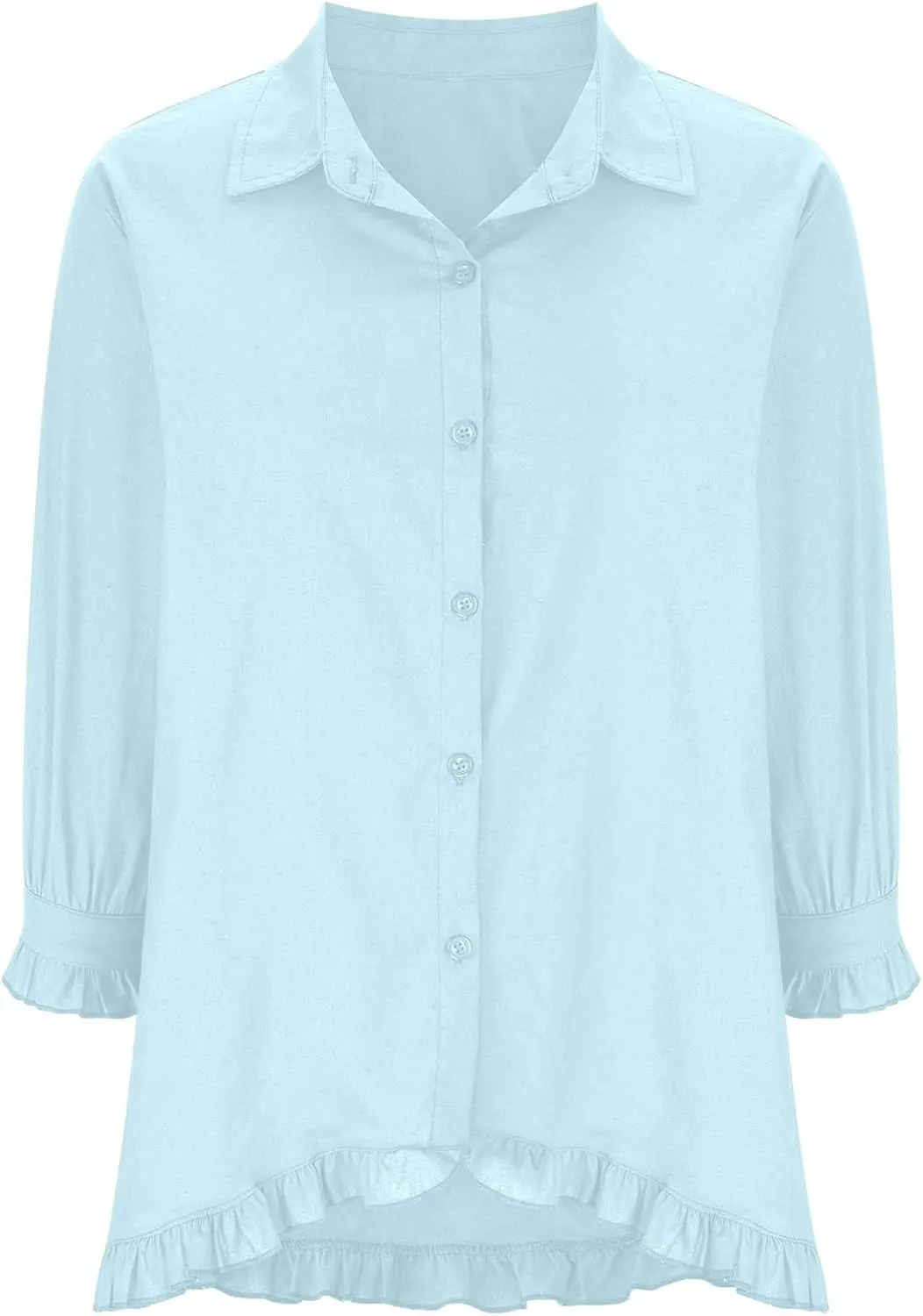 Linen Shirts for Women Casual Button Down Half Sleeve Tops Soft Lightweight Boho Summer Blouse Trendy Hawaii T-Shirt