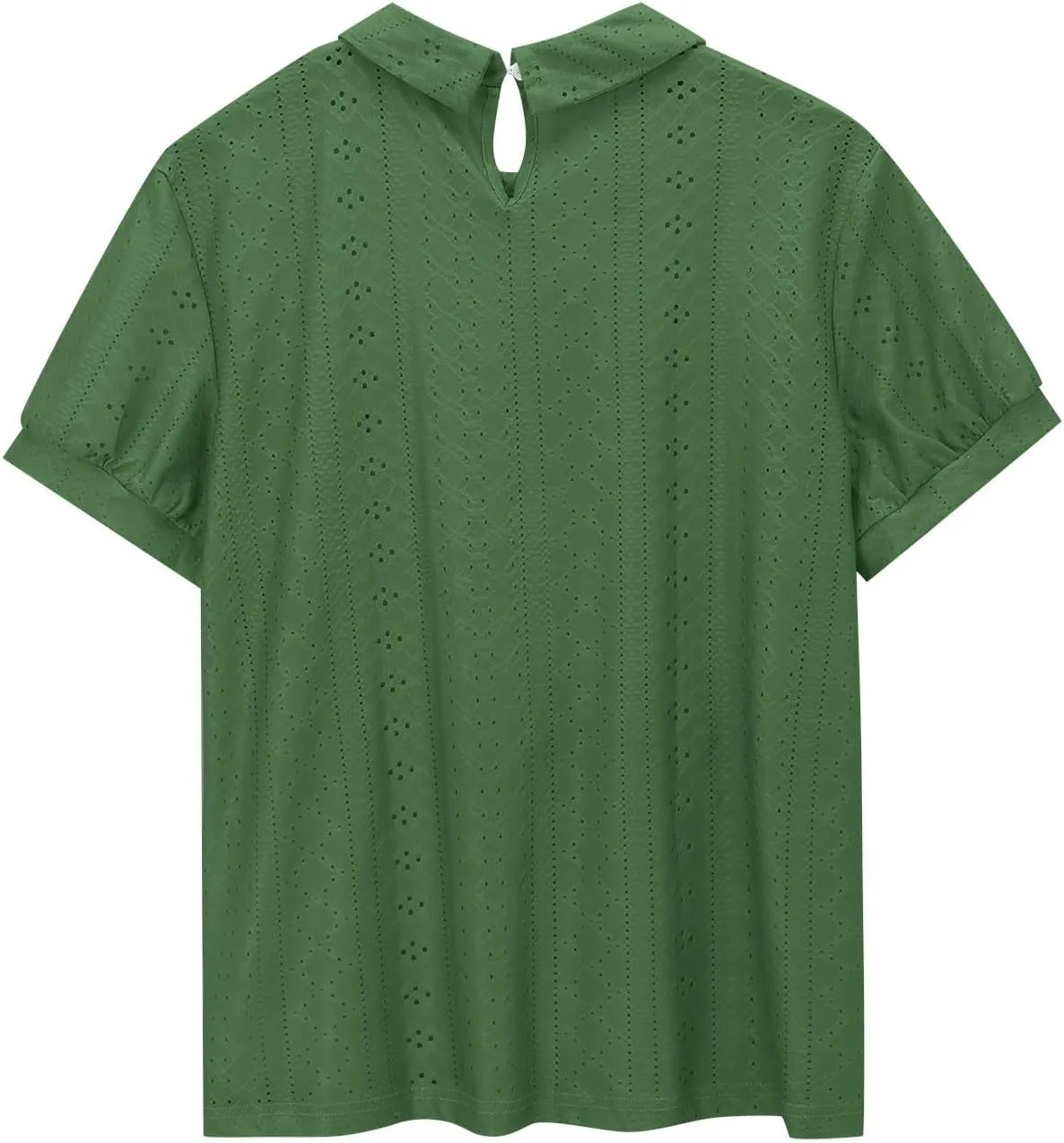 Linen Shirts for Women Summer Lightweight Short Sleeve Floral Tunics Cute Collared Tops Business Work Casual Blouses