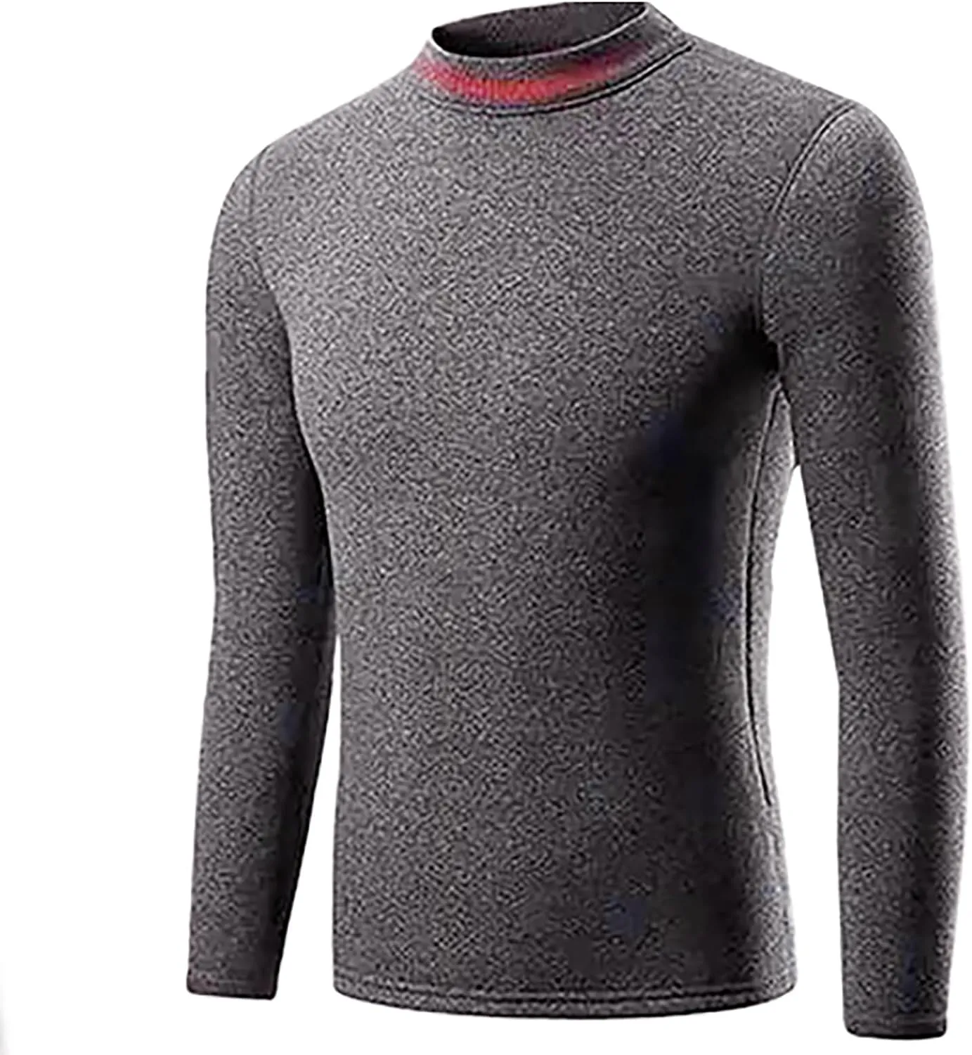 Long Sleeve Sweatshirt for Men Oversized Sherpa Fleece Lined Crewneck Undwear Shirt Winter Thicken Warm Pullover Top