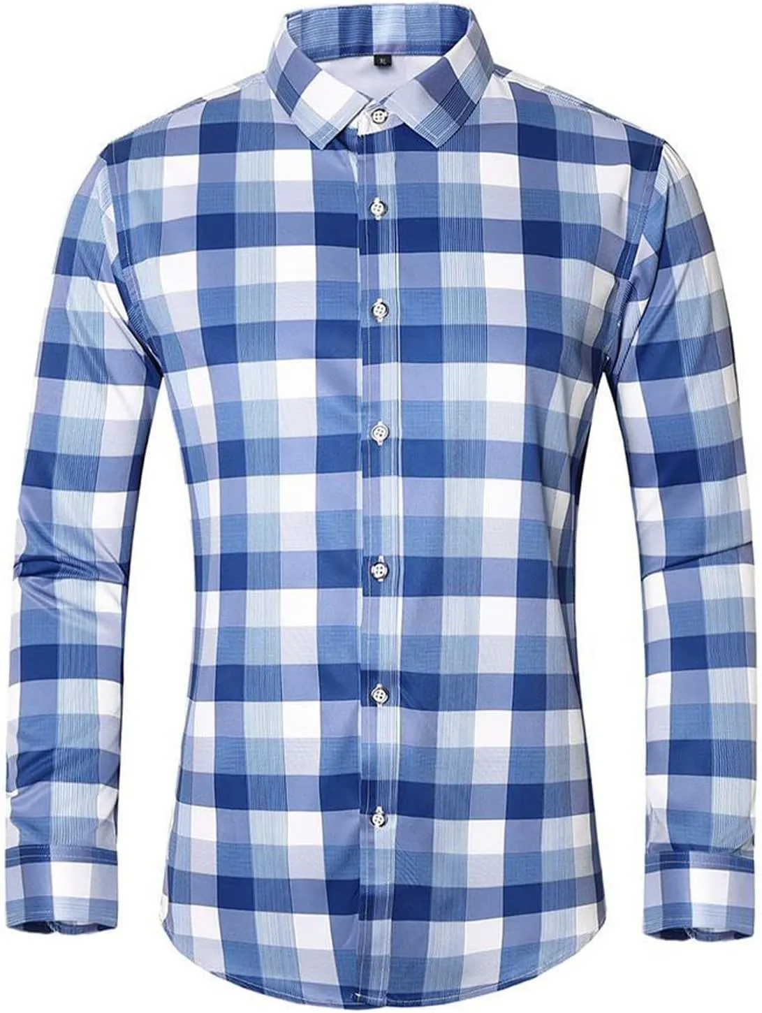 Man High Neck T Shirts Tee Tops for Mens Long Sleeve Plaid Cardigan Fall Winter Tee Shirt 2025 Y2K