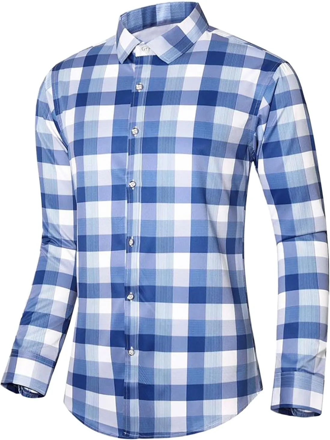 Man High Neck T Shirts Tee Tops for Mens Long Sleeve Plaid Cardigan Fall Winter Tee Shirt 2025 Y2K