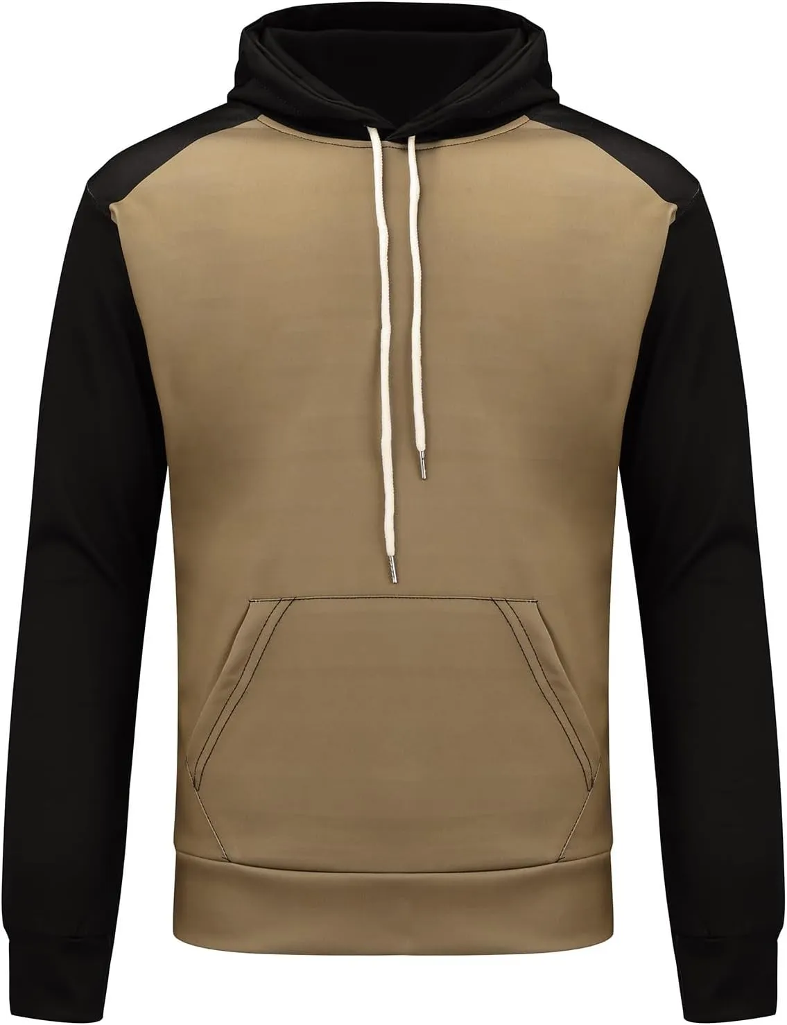 Mens Hooded Sweatshirts Long Sleeve Pullover Patchwork Hoodie Casual Drawstring Baseball Hoodie Color Block Fall Tops