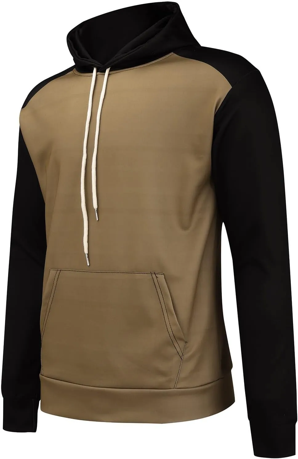 Mens Hooded Sweatshirts Long Sleeve Pullover Patchwork Hoodie Casual Drawstring Baseball Hoodie Color Block Fall Tops