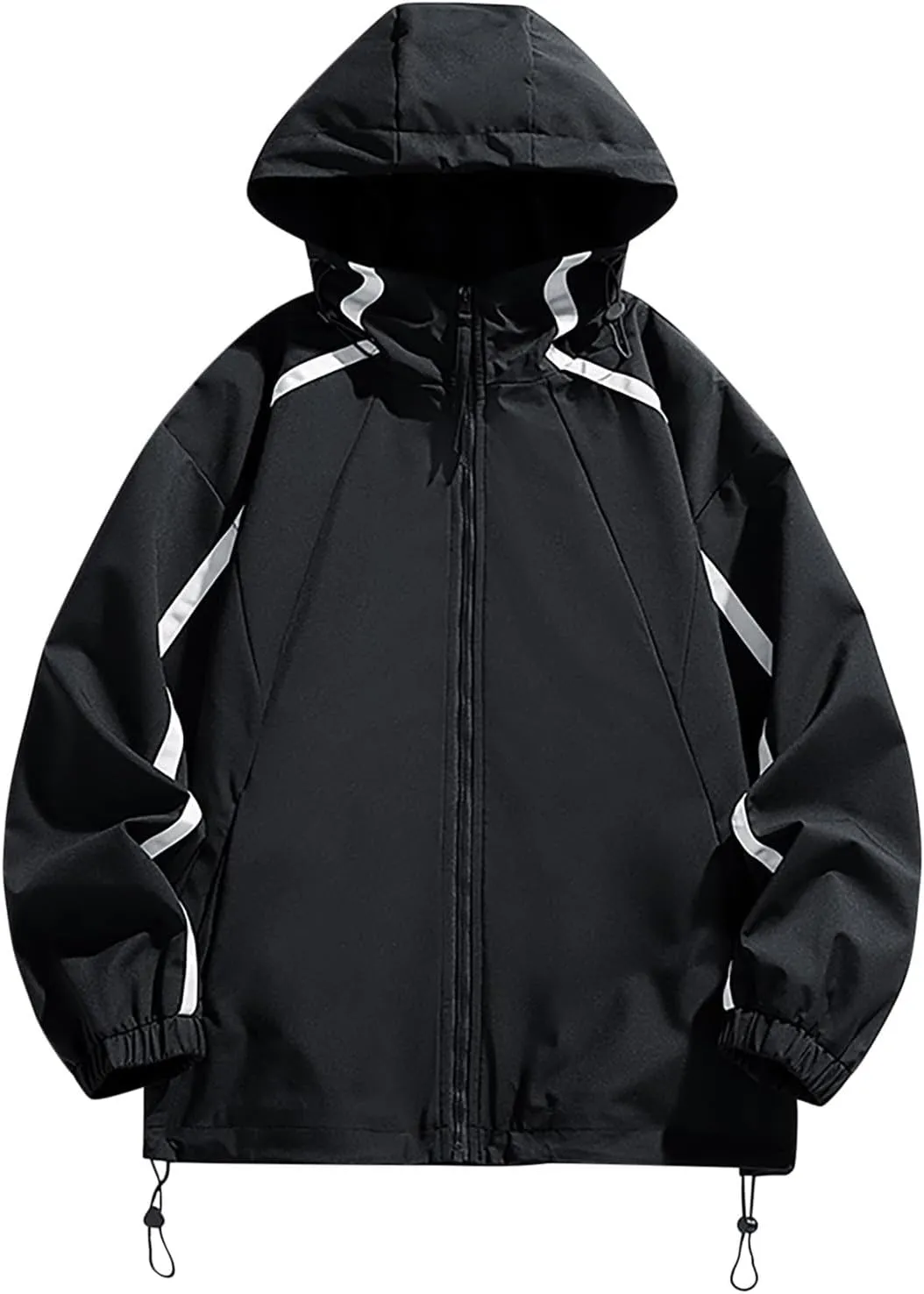 Mens Windproof Jacket Waterproof Lightweight Mountain Sport Jackets for Men Outdoor Loose Hooded Windbreaker Raincoat