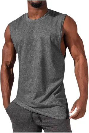 Mens Workout Sleeveless Shirts 2025 Summer Beach Soft Cotton Casual Stringer Tank Tops Bodybuilding Fitness T-Shirts