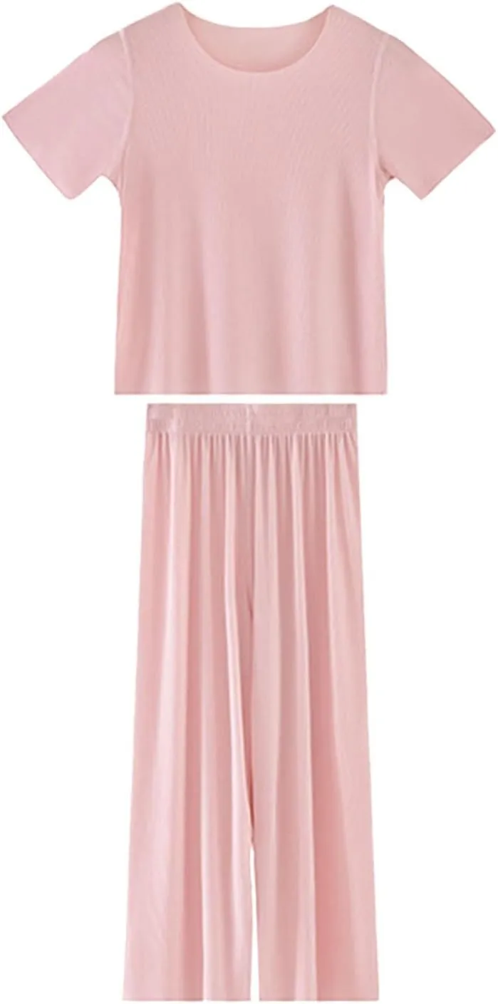 Mommy and Me Pajamas, Lounge Sets for Women Summer Casual Short Sleeve 2 Piece Pjs Soft Comfy Sleepwear Cute Preppy Clothes