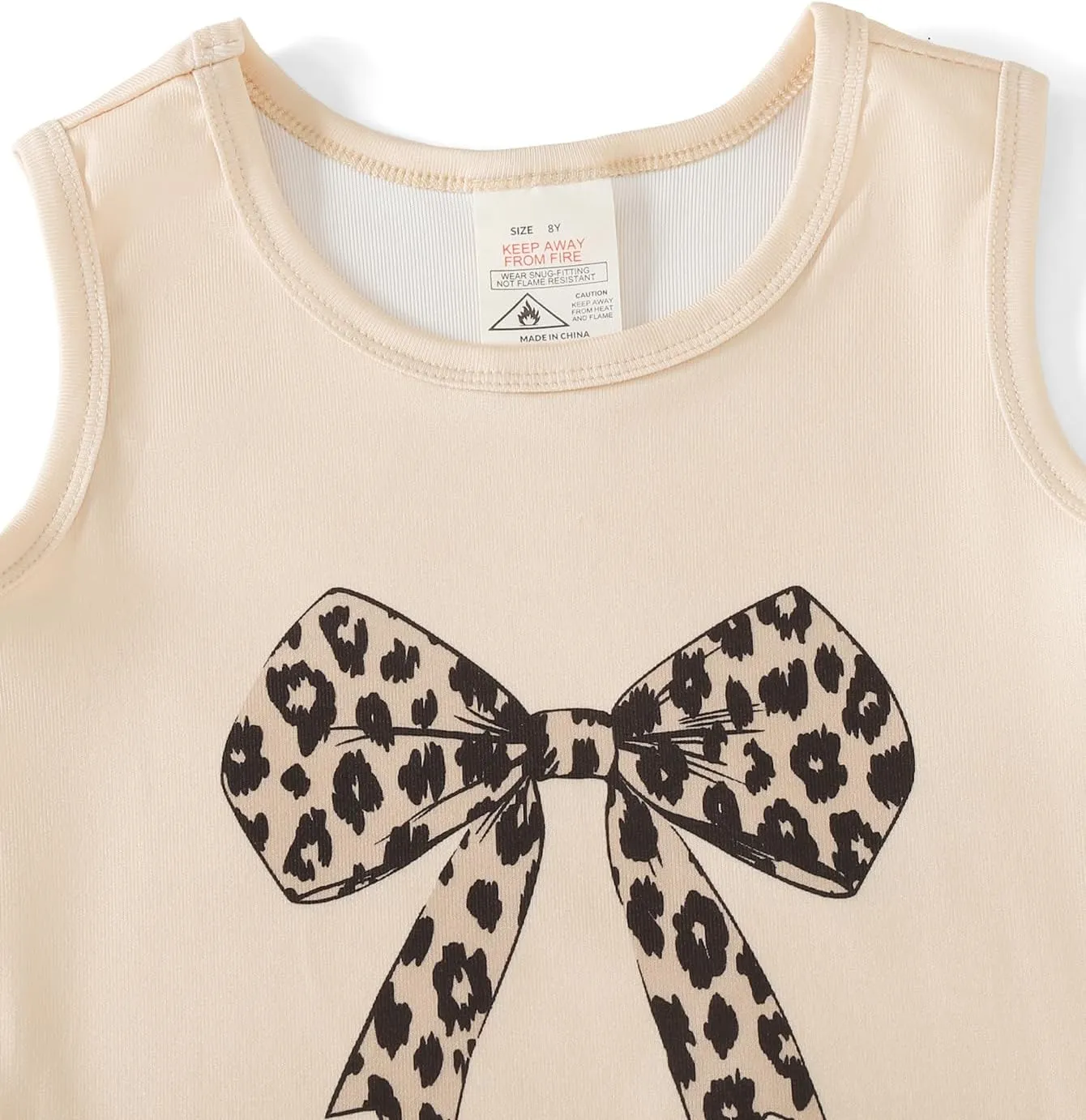 MyFav Big Girls Sleeveless Pajama Sets Cute Panda Polka Dot Sleepwear Loungewear