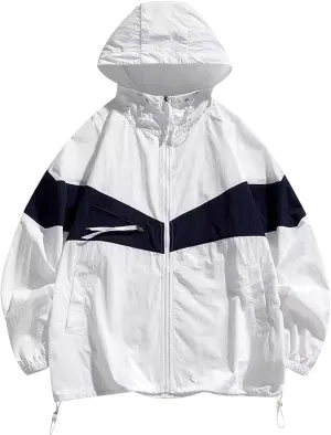 Outdoor Athletic Jackets For Men Summer Windbreaker Lightweight Packable Windproof UPF 50  Sun Protection Raincoat