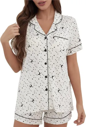 Pajama Sets For Women 2 Piece PJ Sets Short Sleeve Lounge Set Fashion Sleepwear XS-3XL