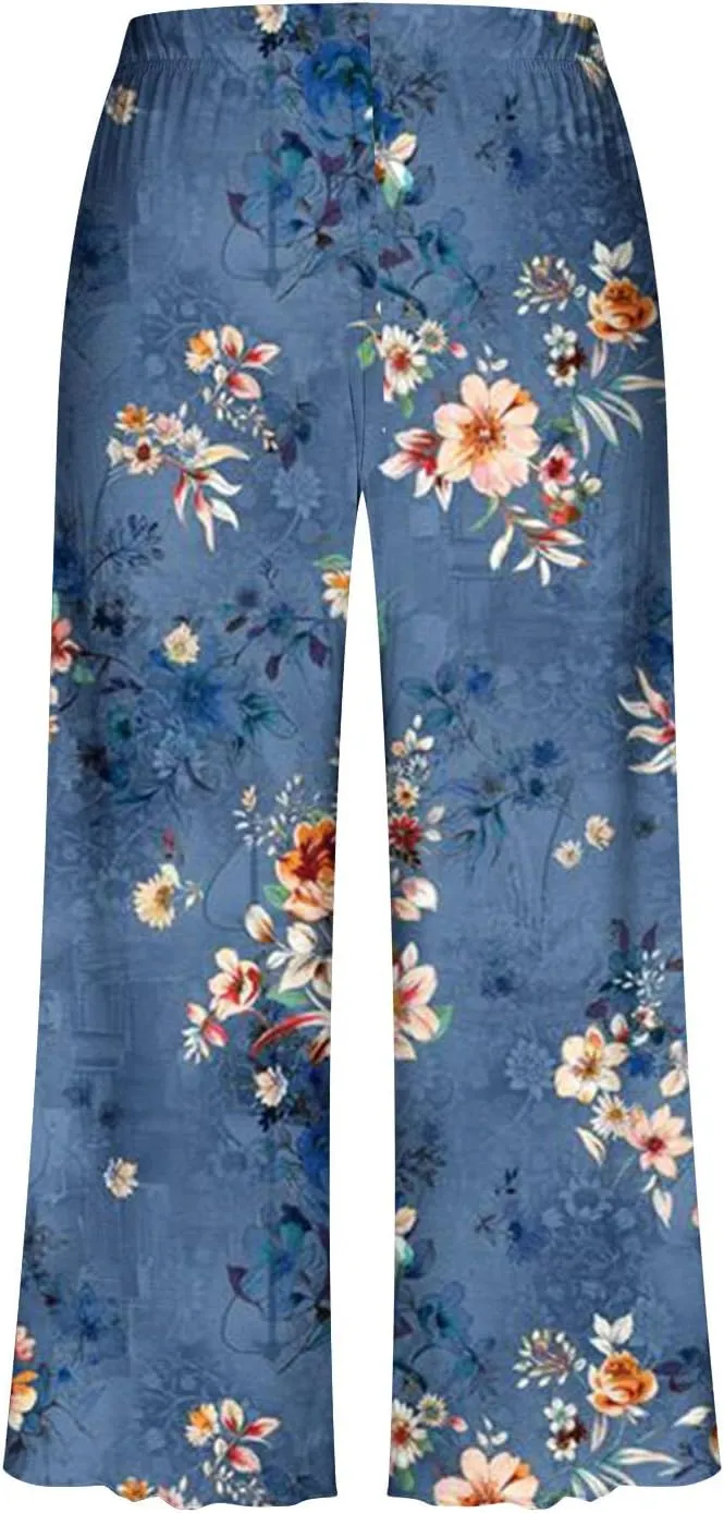 Pajamas for Women 2023 Set Short Sleeve Capri Pajamas Ladies Soft Comfy Pjs Summer Lounge Sleepwear Set With Pockets