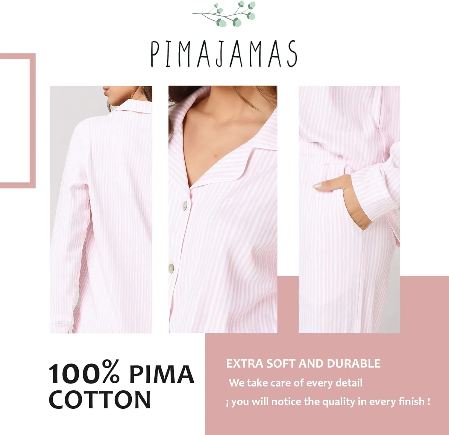 Pima Cotton Pajamas for Women - Womens Pajama Sets - Superior Softness Womens Set