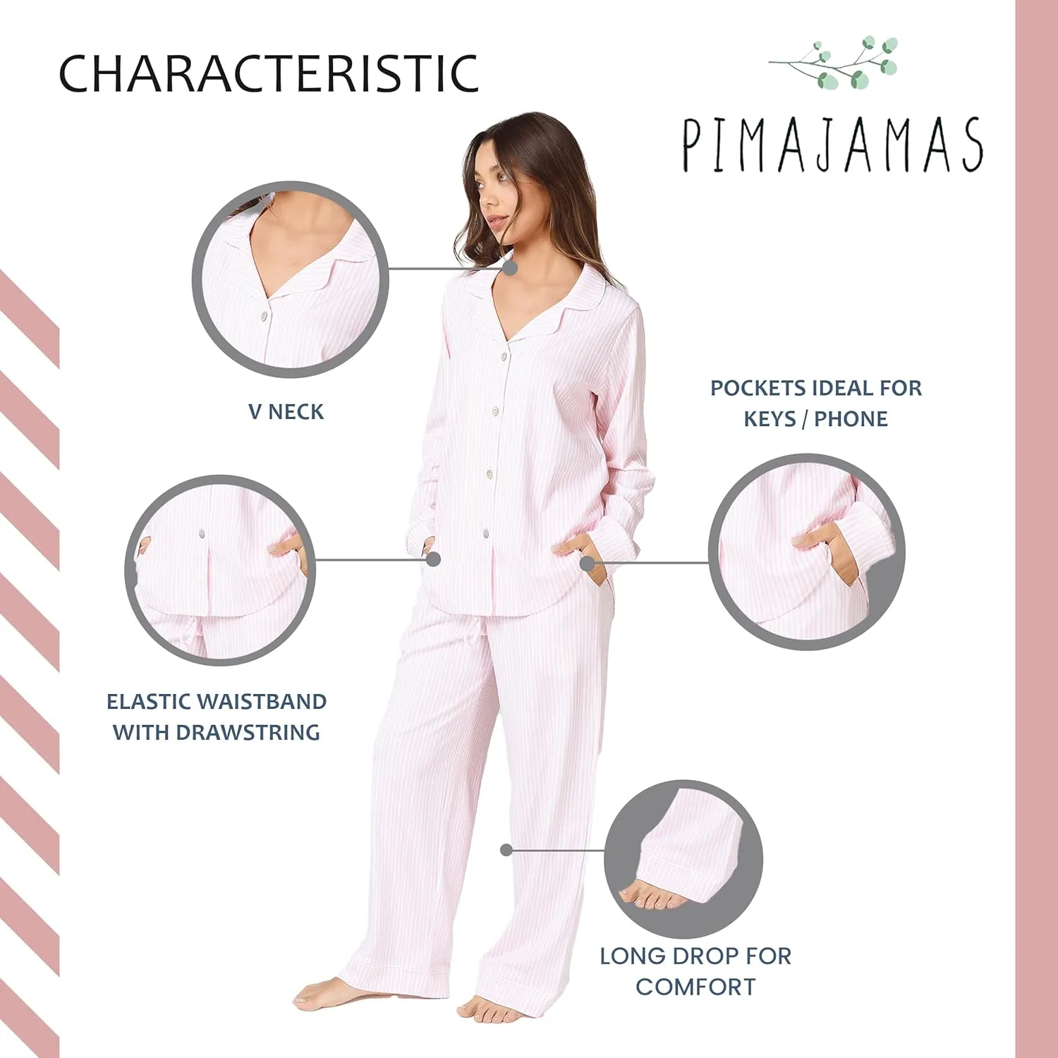 Pima Cotton Pajamas for Women - Womens Pajama Sets - Superior Softness Womens Set
