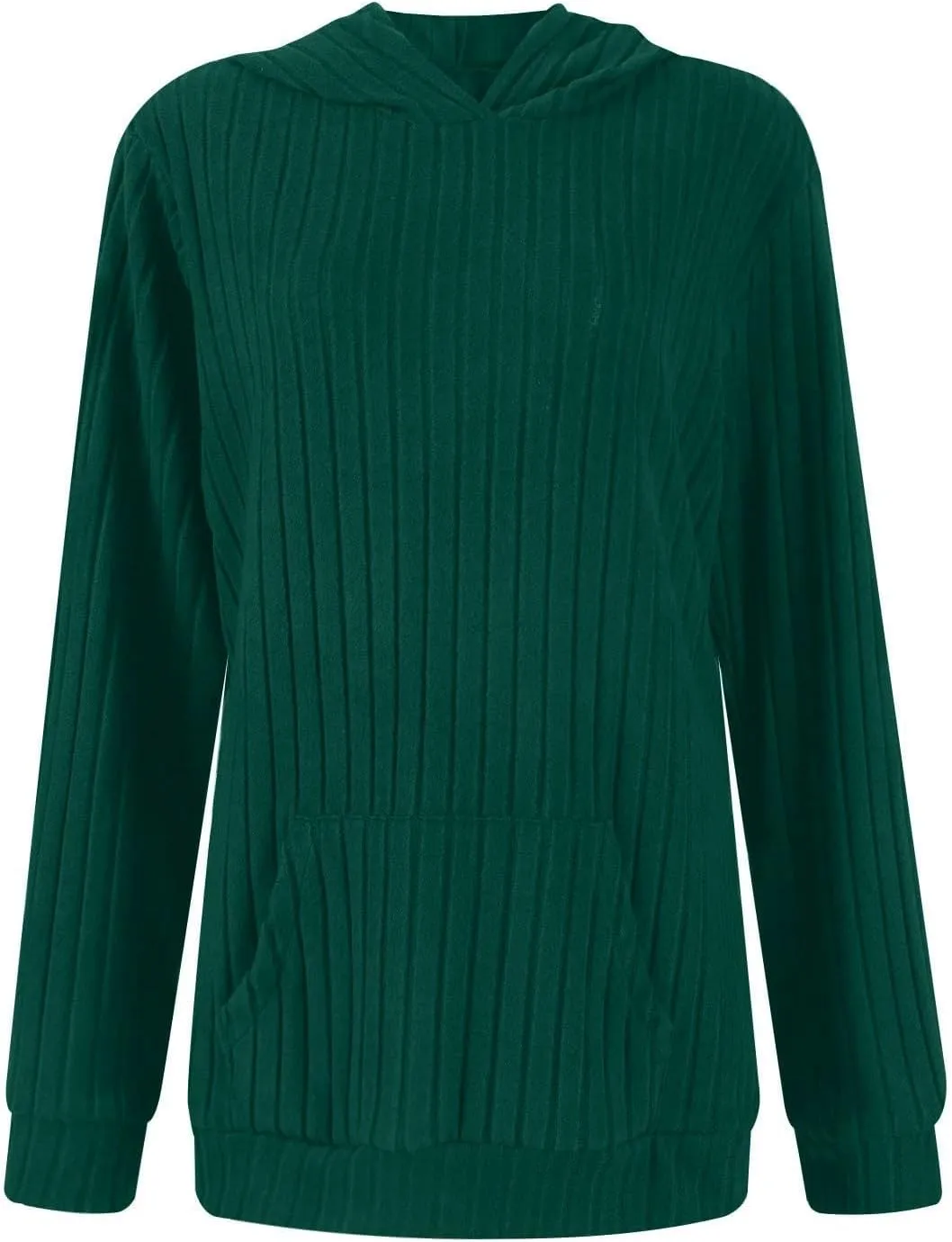 Plus Size Hoodies for Women Comfy Long Sleeve Shirts Kangaroo Pocket Pullover Sweatshirts Ribbed Knit Tunic Sweater