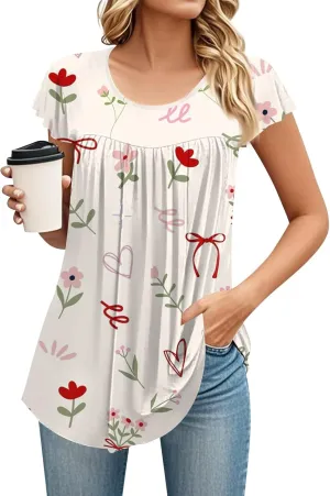 Plus Size Sports Short Sleeve Tops Women Pop Summer Round Neck T Shirts for Ladies Print Comfort Looses T