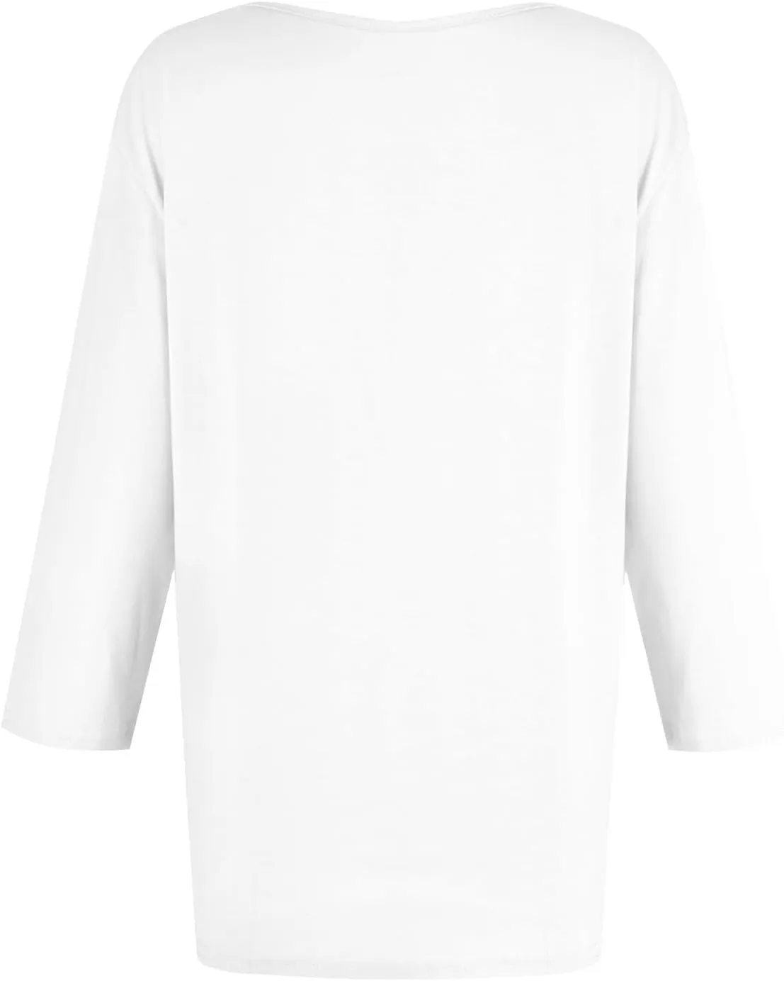 Plus Size Summer Outfits O-Neck 3/4 Sleeve Shirts Trendy Loose Fit Blouses Basic Casual Tunic Cute Printed Clothing