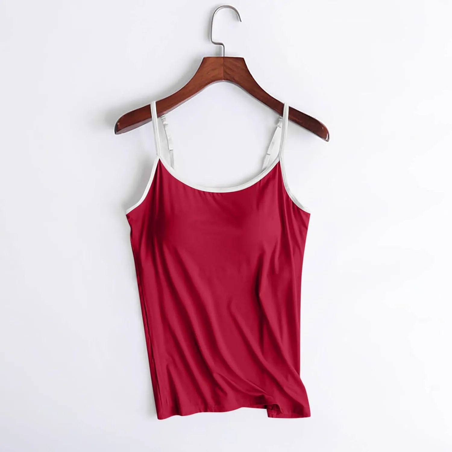 Plus Size Tank Tops with Built in Bras Spaghetti Strap Adjustable Casual Smooth Fashion Workout Athletic Camisole