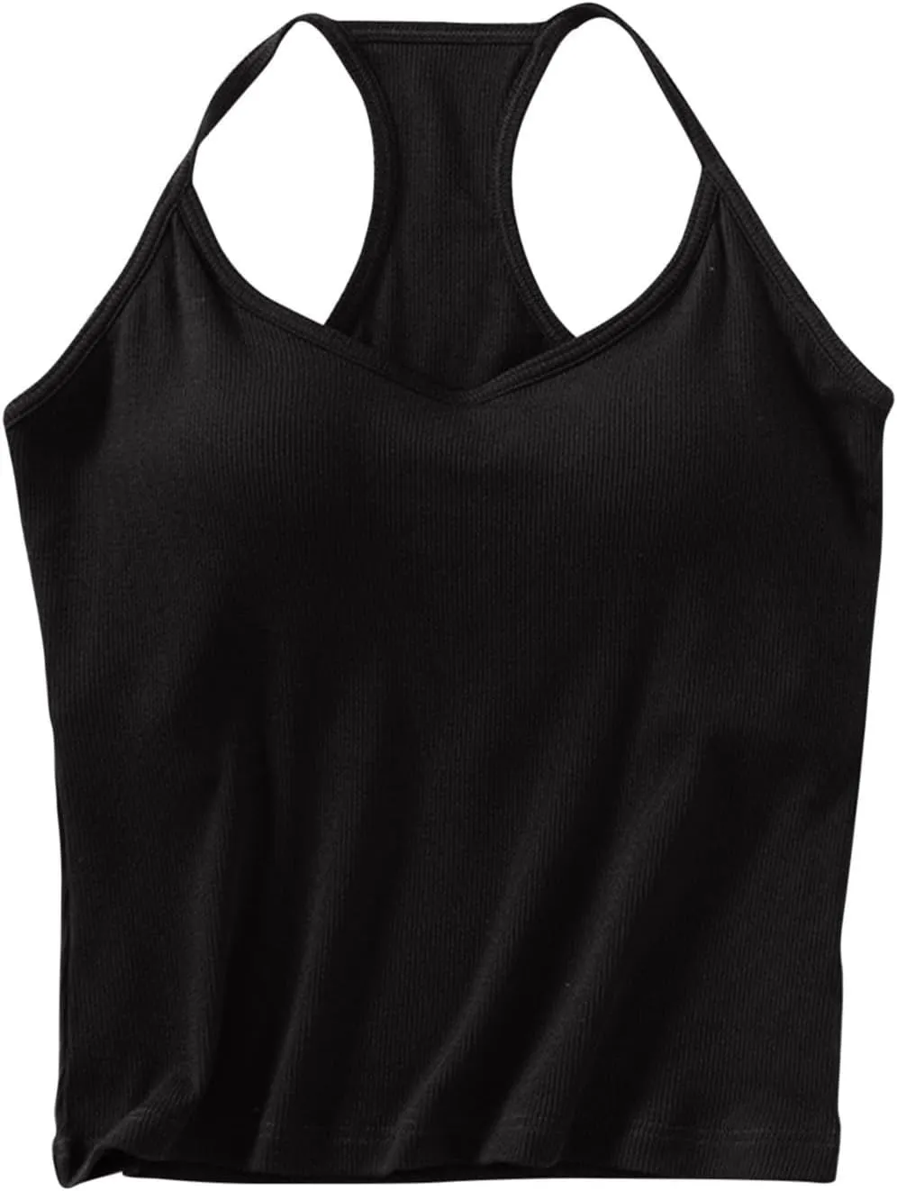 Racerback Tank Top for Women Shelf Bra Yoga Tops Summer Cami Shirt Basic Athletic Camisole with Built in Bras
