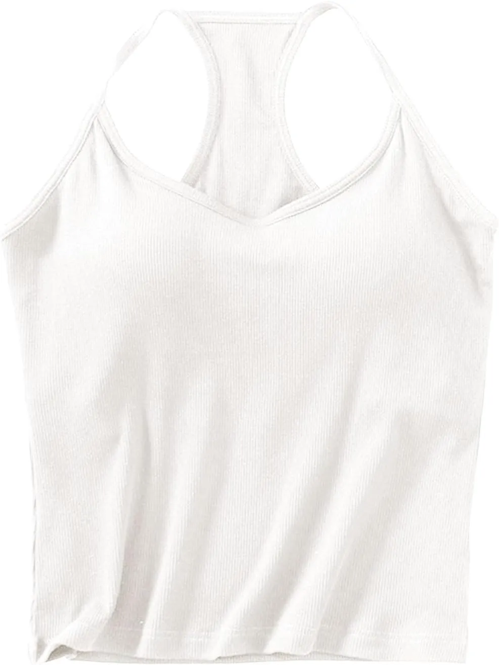 Racerback Tank Top for Women Shelf Bra Yoga Tops Summer Cami Shirt Basic Athletic Camisole with Built in Bras