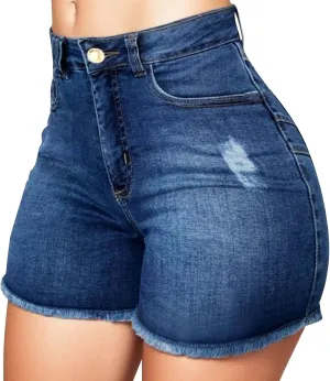 Ripped Jean Shorts for Women High Waisted Stretchy Plus Size Denim Distressed Jeans Sports Ripped Shorts