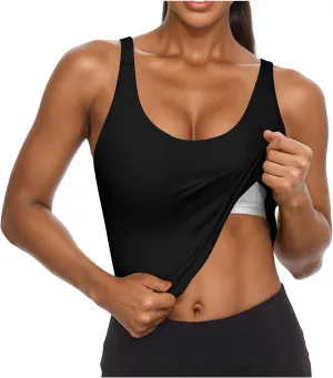Seamless Workout Tank Tops for Women Summer Racerback Sleeveless Tops with Built-in Bra U-Back Athletic Gym Yoga Shirt
