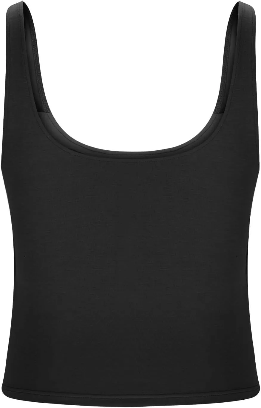 Seamless Workout Tank Tops for Women Summer Racerback Sleeveless Tops with Built-in Bra U-Back Athletic Gym Yoga Shirt