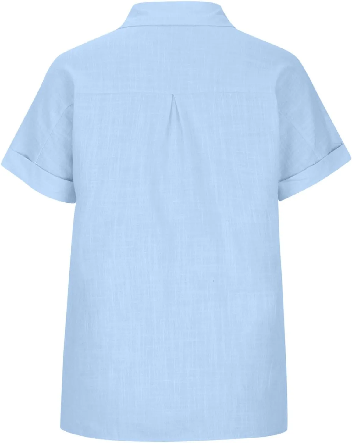 Short Sleeve Button Down Shirts for Women Casual Summer Cotton Linen Tops Collared Business Work Office Blouses