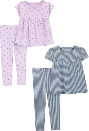 Simple Joys by Carter's Baby Girls' 4-Piece Short-Sleeve Shirts and Pants Playwear Set