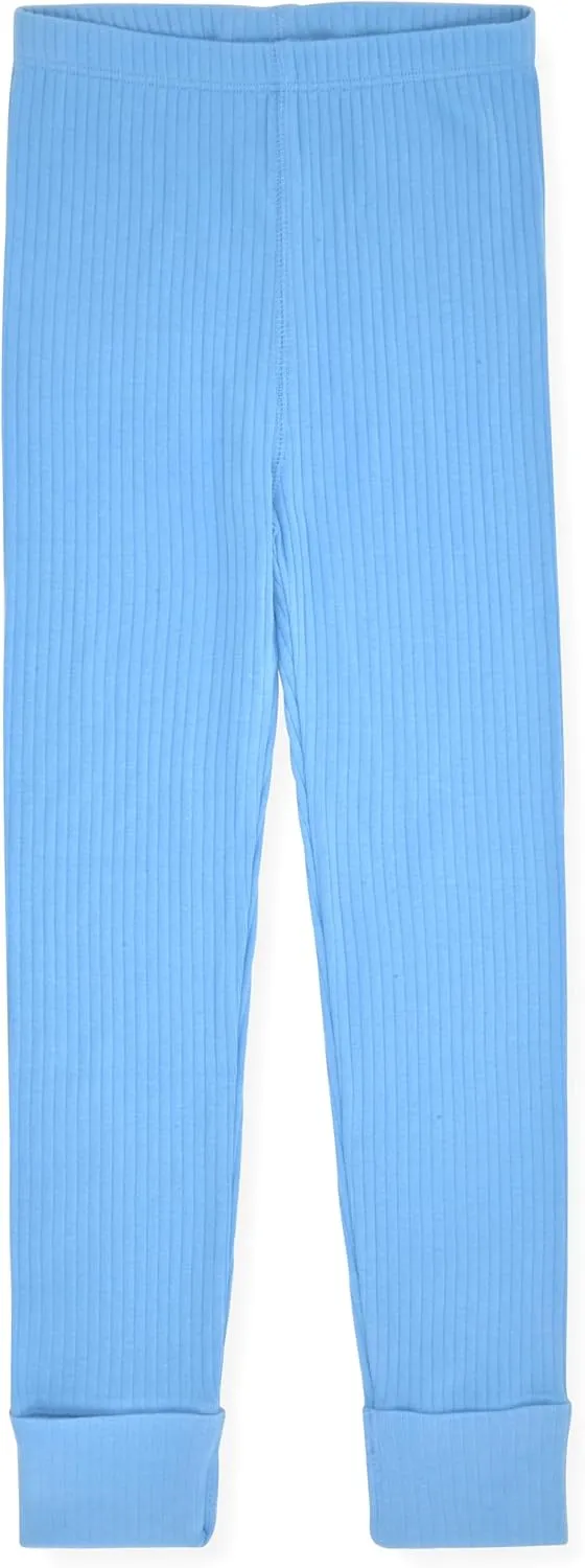 Sleep On It Rib Knit Girls Pajama Sets Pajamas for Boys and Girls - 100% Organic Multipack Rib Knit Cotton Sleepwear
